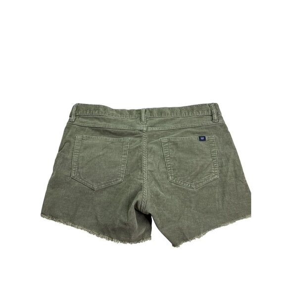 Gap Womens Corduroy Frayed Cut Off Raw Hem Shorts Size 6 Olive Green - Picture 4 of 7